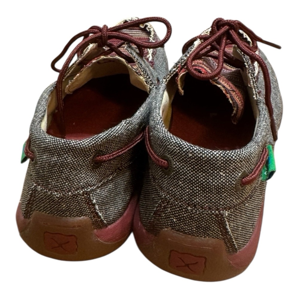 Twisted X Eco TWX Women's Size 7 Moccasins Driving Shoes‎ Gray Red Slip On - Picture 6 of 8